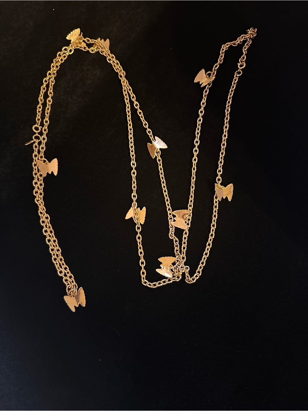 Vintage 1970s Sarah Coventry Flutter Byes Gold Tone Multi-Way Necklace